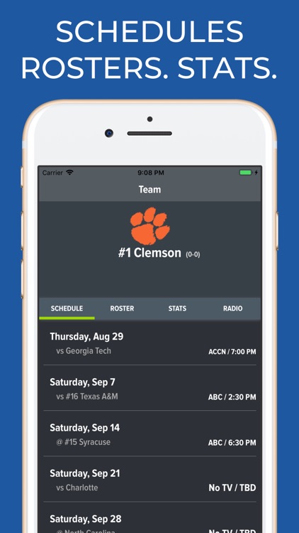 Clemson Football Schedules