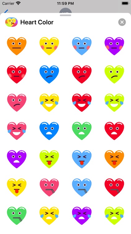 Heart Face Multicolor Stickers screenshot-3