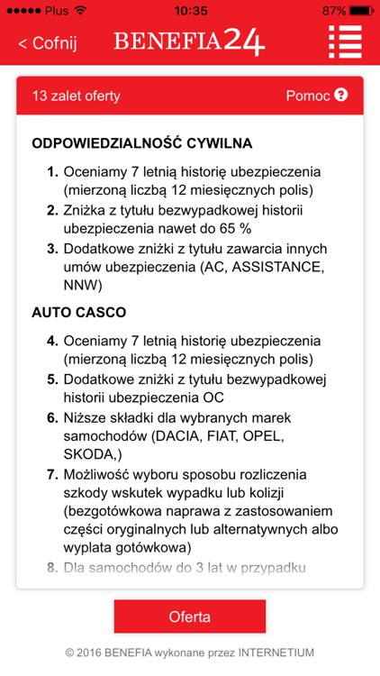 Ubezpieczenie OC AC Benefia24 screenshot-3