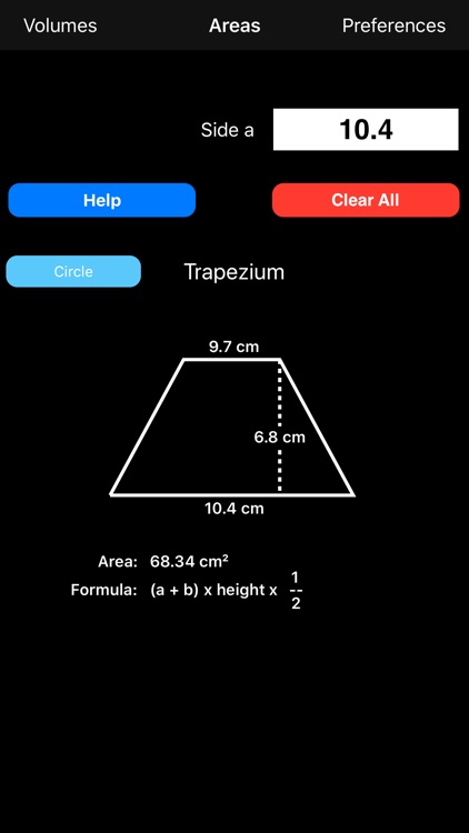 Areas Calculator