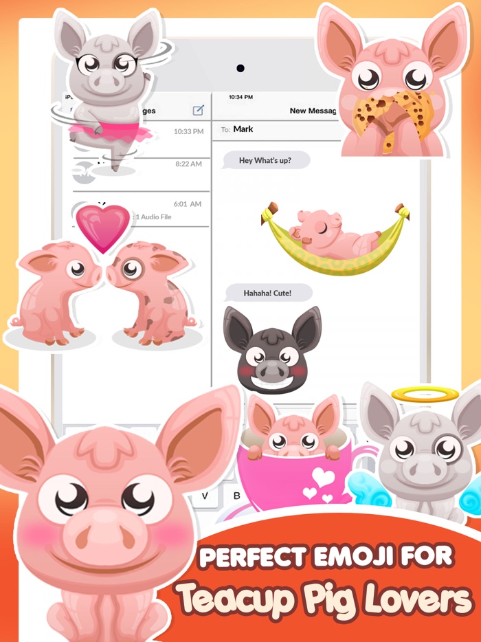 Mini-Pig Pet Emoji Stickers