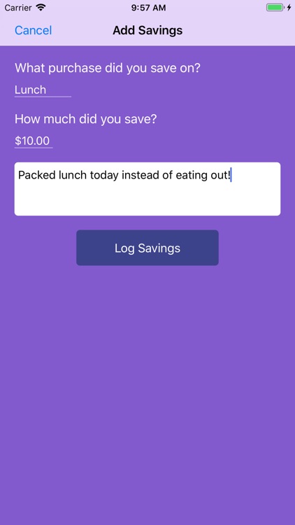 SaveSense: Save, Log, Indulge