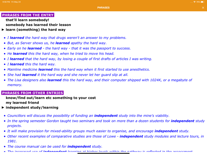 Dictionary of English - LDOCE6