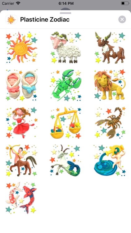 Plasticine Zodiac Sticker Pack