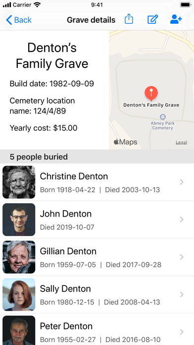 Family Graves Map screenshot 2