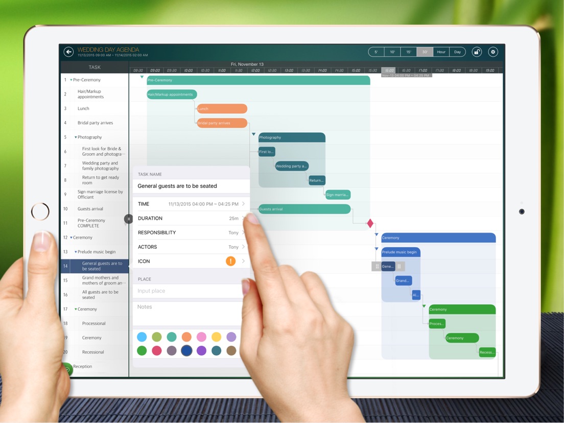 Planning application. Gantt icon.