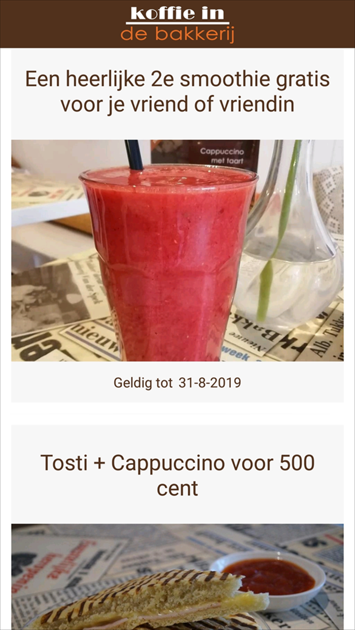 Koffie in de bakkerij