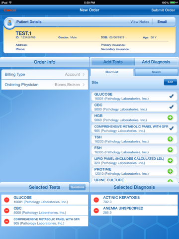 Toledo PathLabs App for iPad - náhled