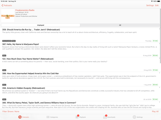 RSSRadio Podcast Downloader App screenshot