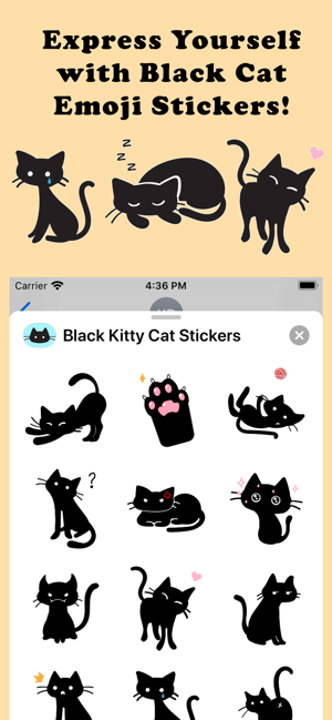 Black Kitty Cat Stickers(圖3)-速報App