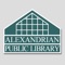 The Alexandrian Public Library (Mount Vernon, Indiana) app features the online catalog, your account view, Calendar of Events, downloading eBooks, searching databases, contacting APL, finding us on Facebook and more