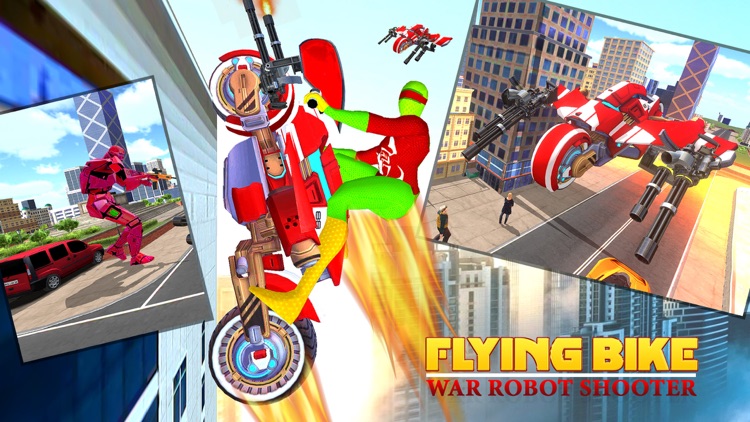 Flying Bike War Robot Shooter