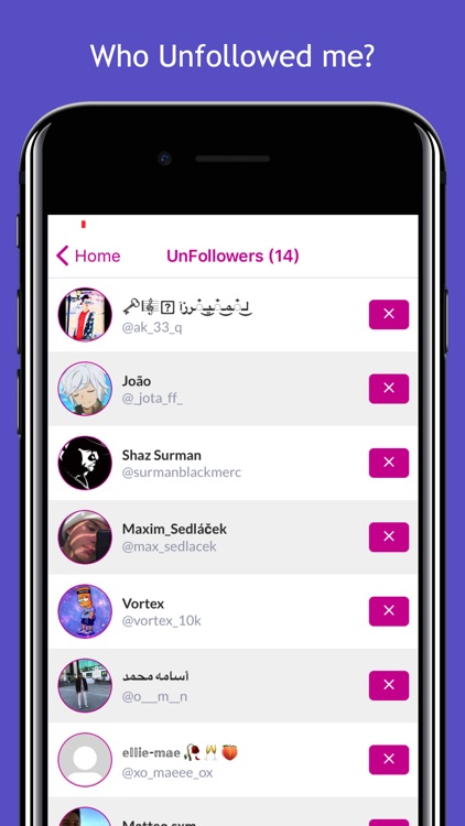 Unfollowers & Followers track