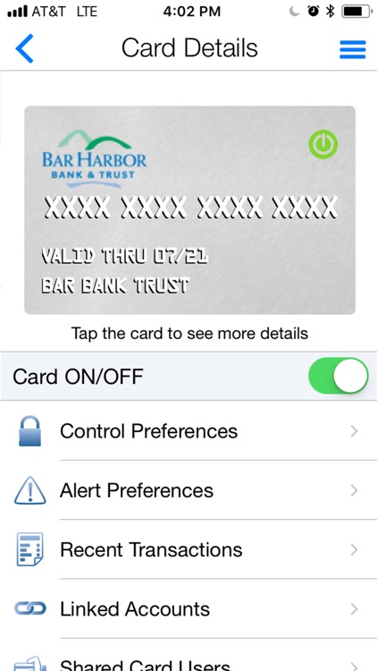 Bar Harbor Card Control