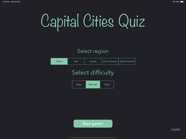 Capital Cities Game