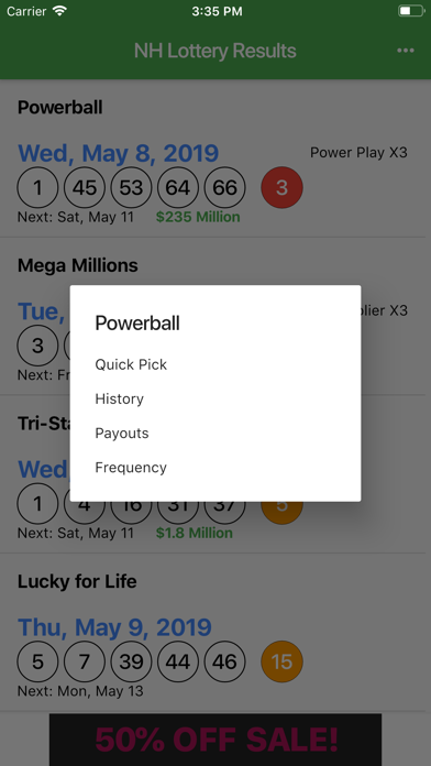 How to cancel & delete NH Lottery Results from iphone & ipad 2