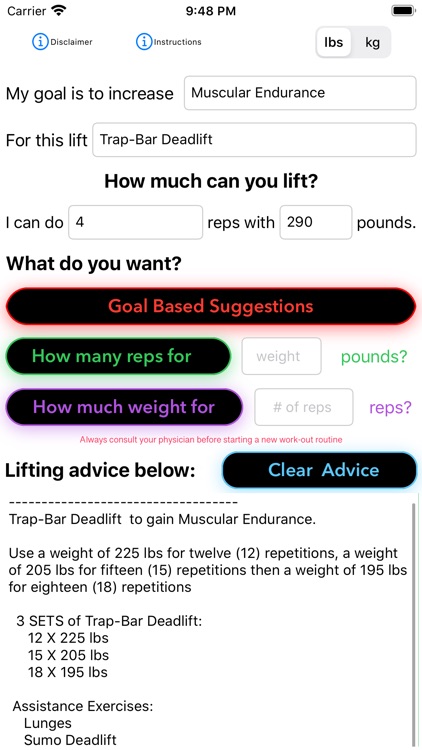 Lifting Advice