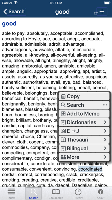 English Synonyms (Moby Thesaurus) Screenshot 2