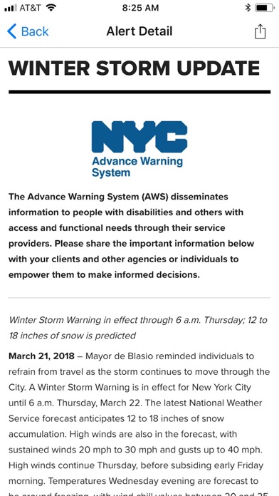 NYC Advance Warning System screenshot 2
