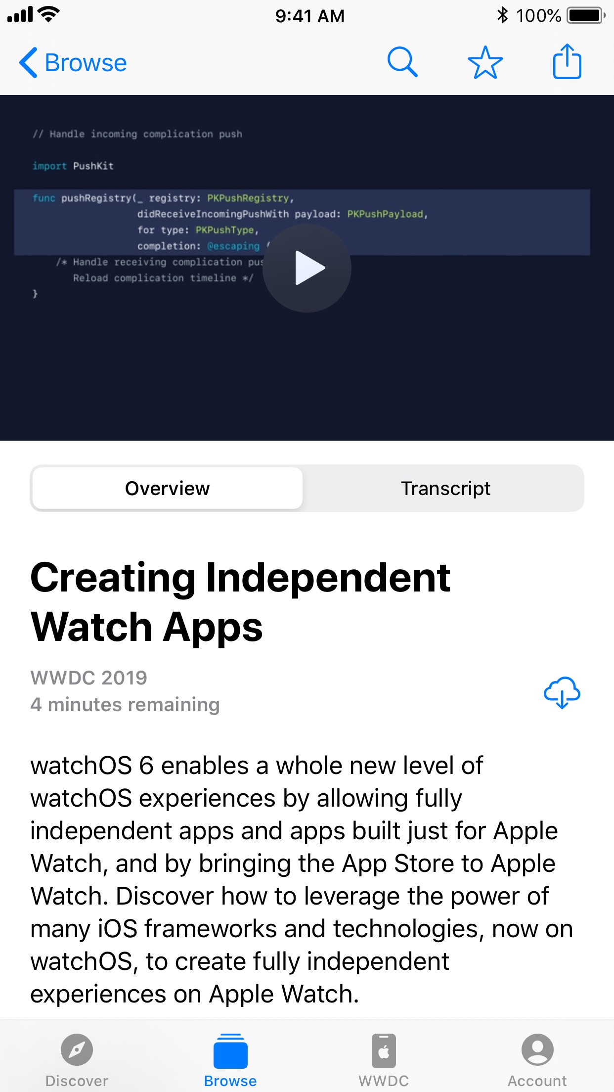 Screenshot do app Apple Developer