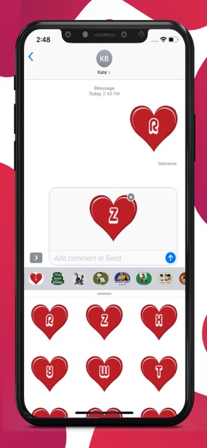 Heart Alphabets Stickers(圖2)-速報App