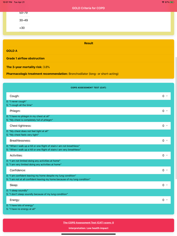 GOLD Criteria for COPD screenshot 2