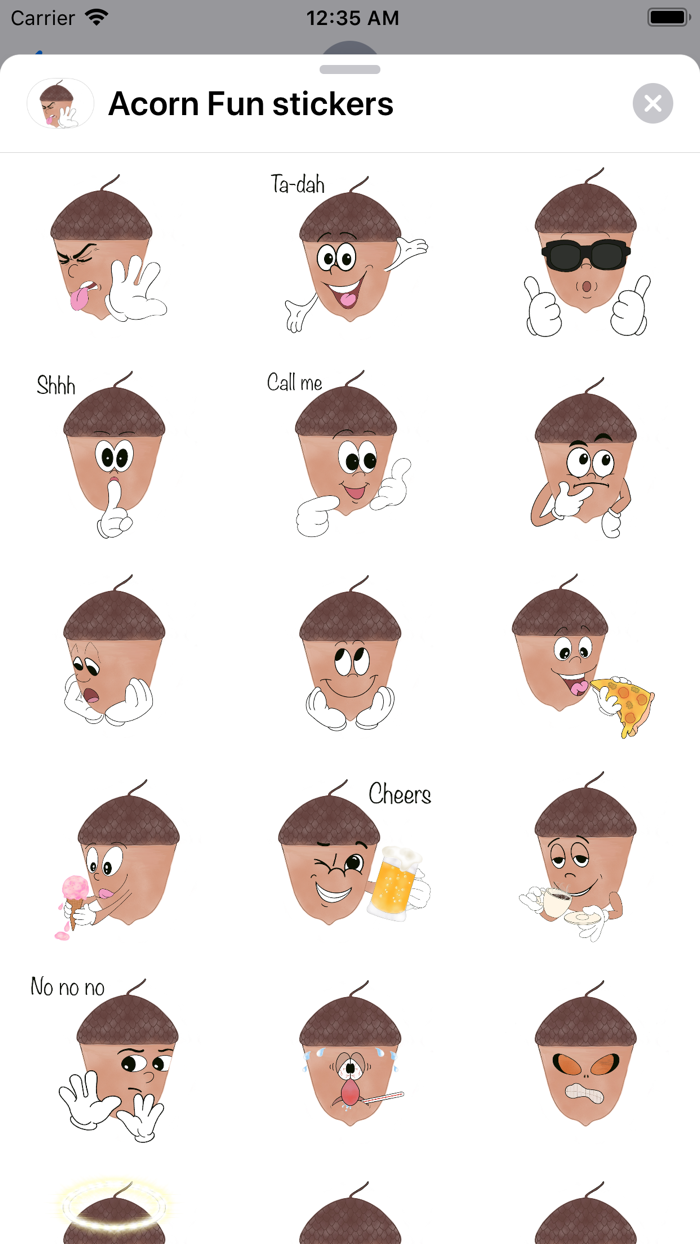 Acorn Fun stickers