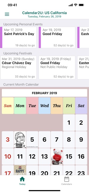 Calendar2U: US California(圖1)-速報App