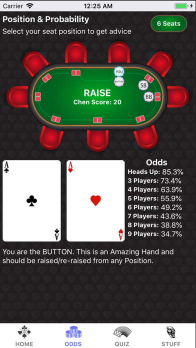 Texas Holdem Positioning Odds screenshot 3