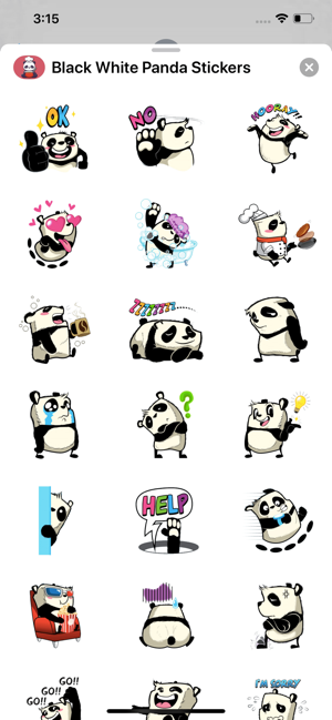 Black White Panda Stickers(圖2)-速報App