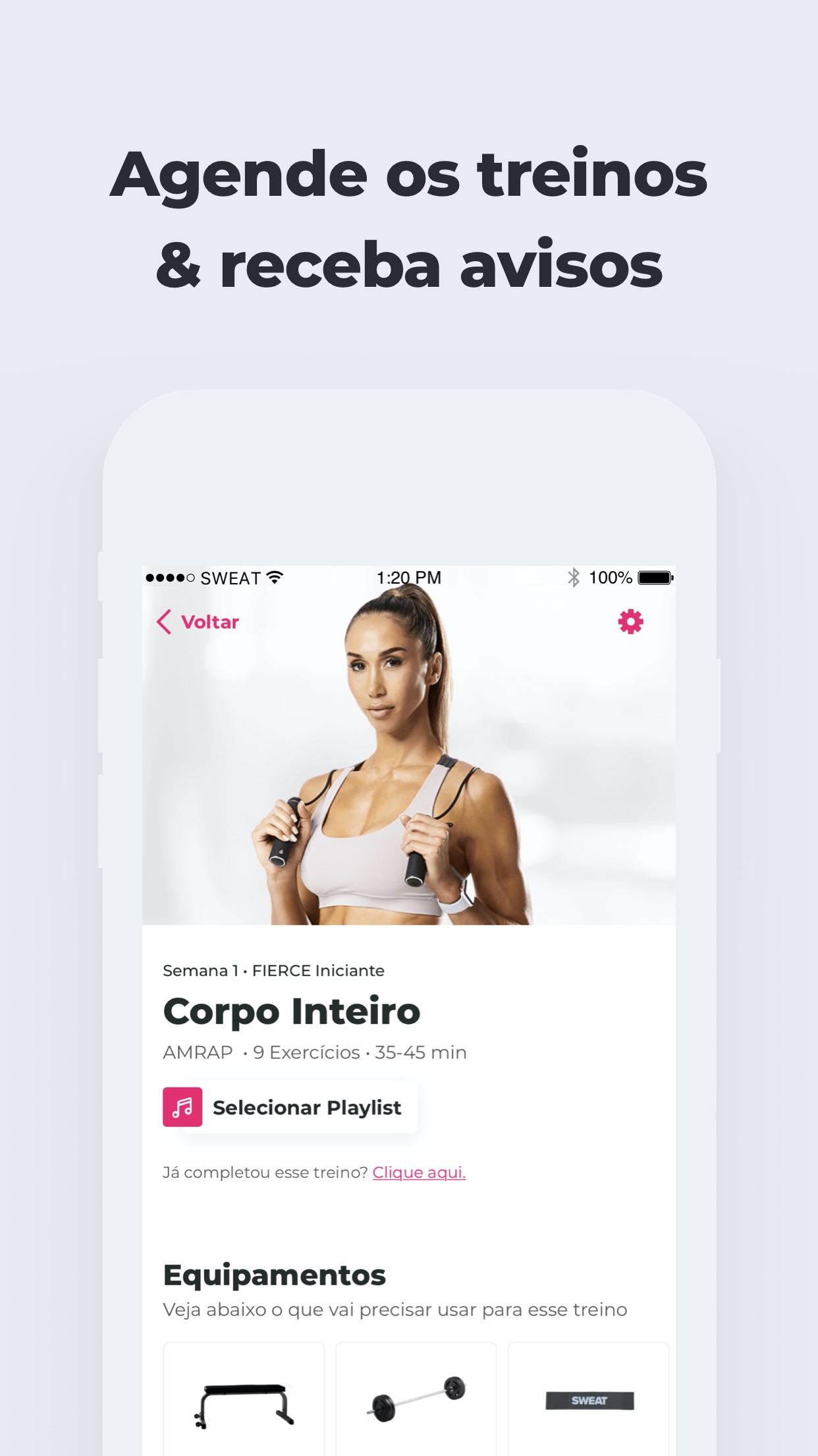 Screenshot do app SWEAT: Fitness Kayla Itsines