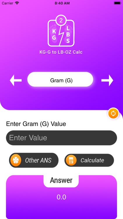 KG-G to LB-OZ Calc