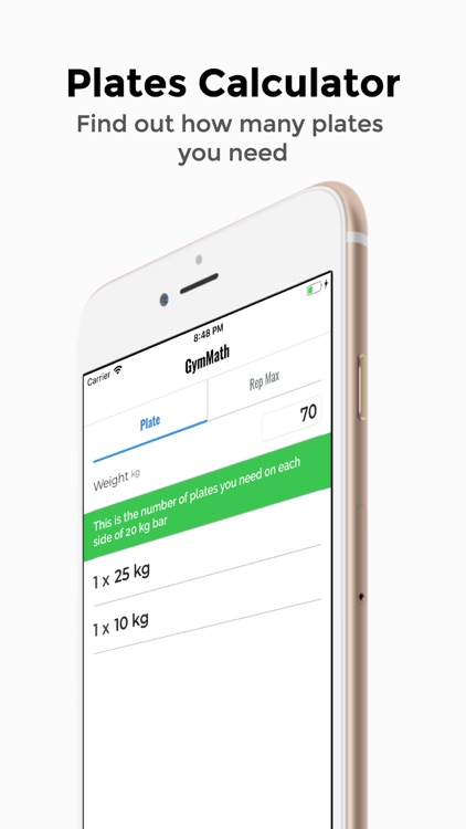 GymMath - Plates & 1RM Calc