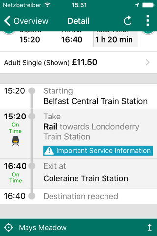 Translink NI screenshot 2