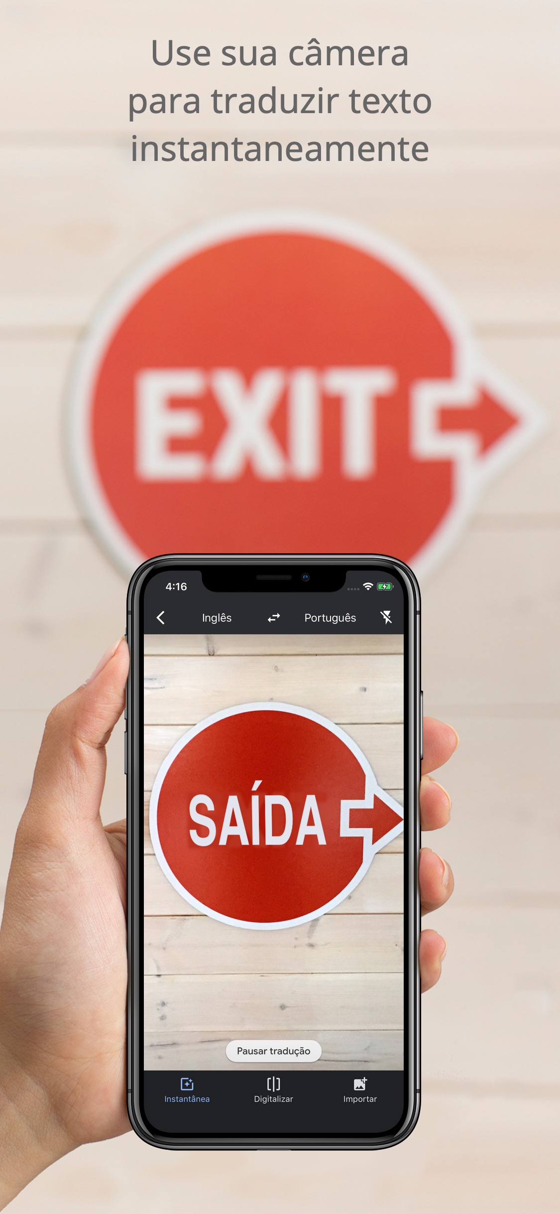 Screenshot do app Google Tradutor