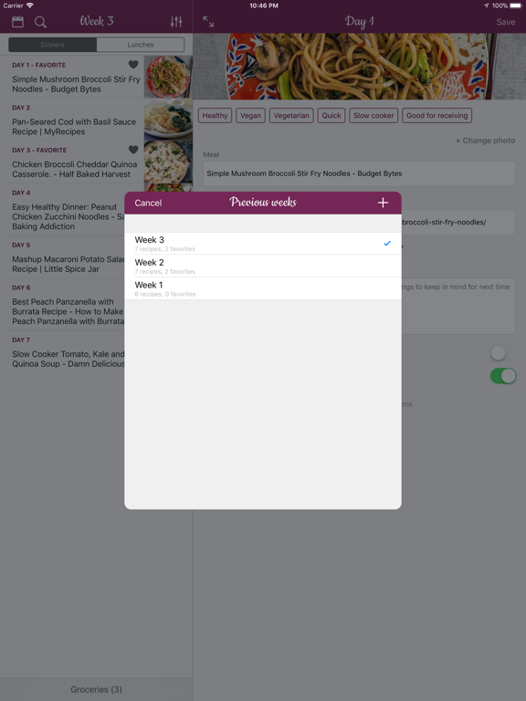 Weekly Chefs - Meal planner screenshot 3