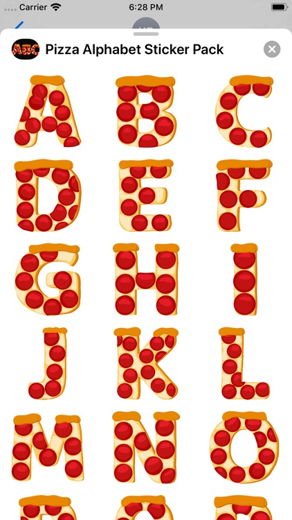 Pizza Alphabet Sticker Pack