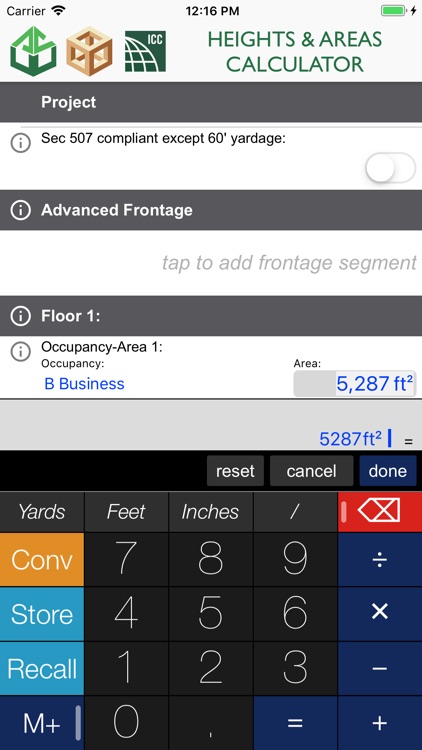 Heights and Areas Calculator