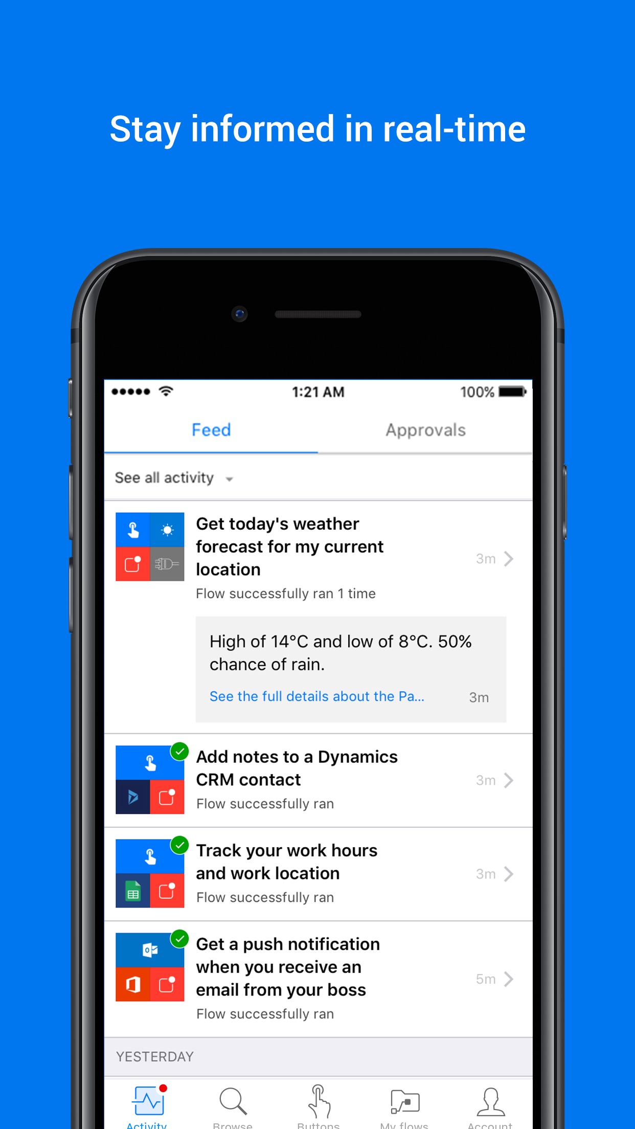 Screenshot do app Power Automate