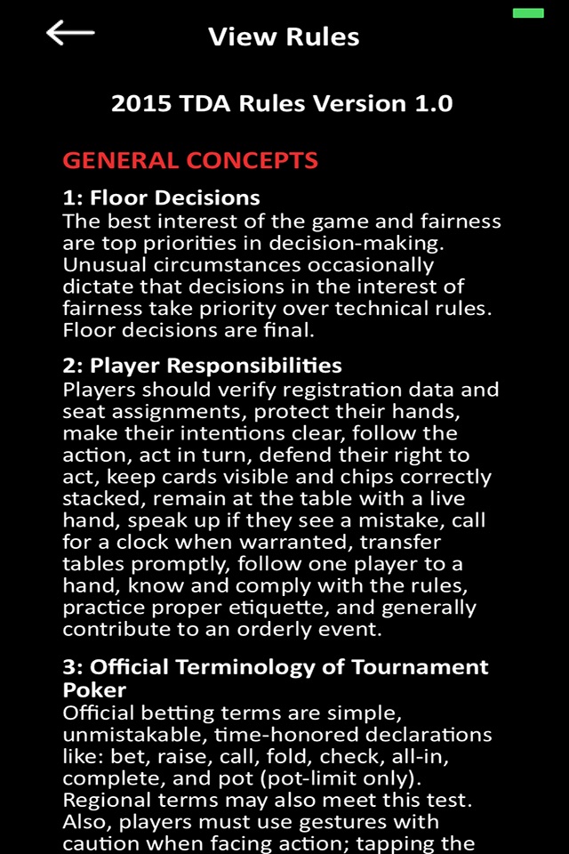 Official Poker TDA Rules screenshot 2