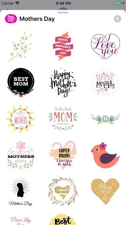 Happy Mothers Day Sticker Emo