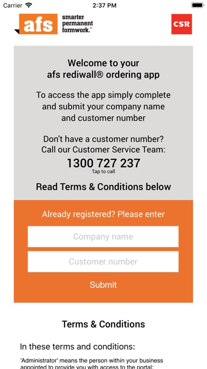 AFS Rediwall Ordering