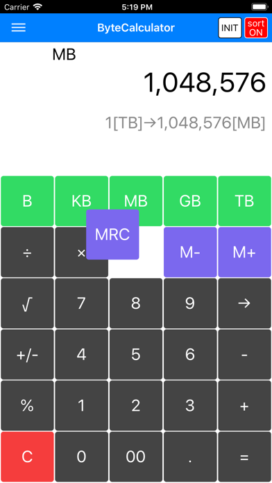 Byte Calculator -byte conv- screenshot 2