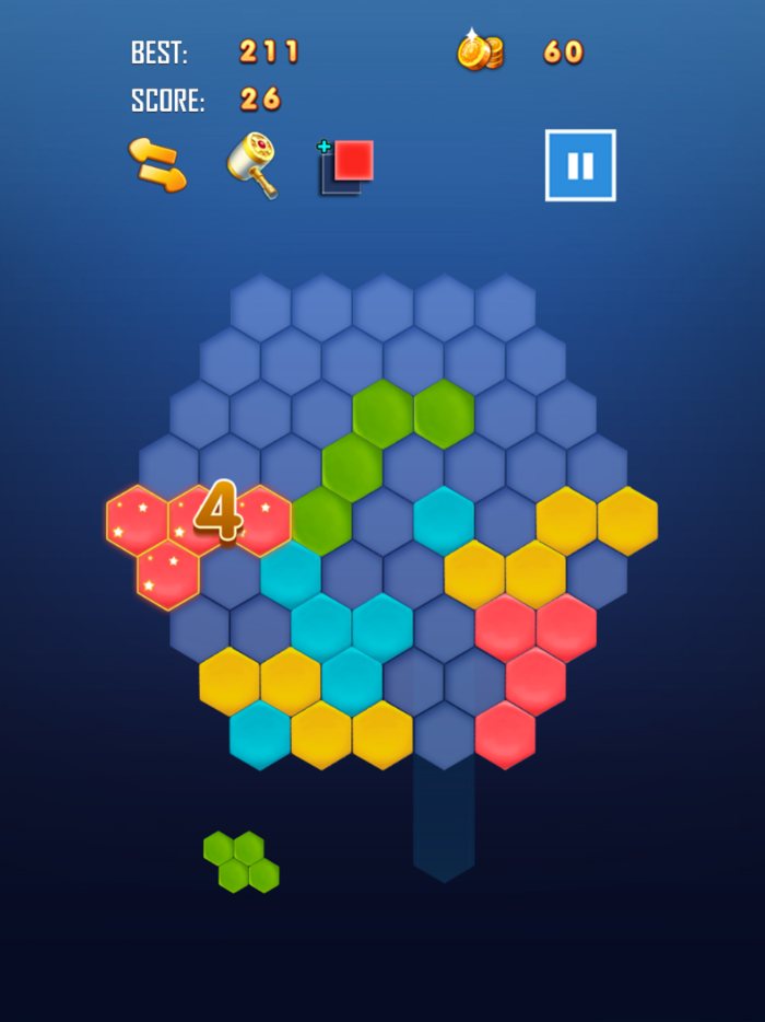 ヘキサスクエアブロックパズル-楽しい