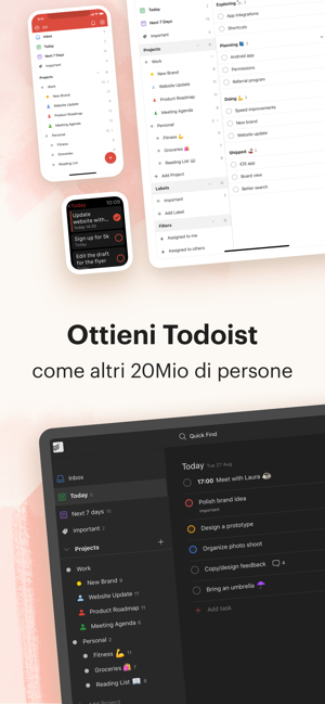 ‎Todoist: To-do list e attività Screenshot
