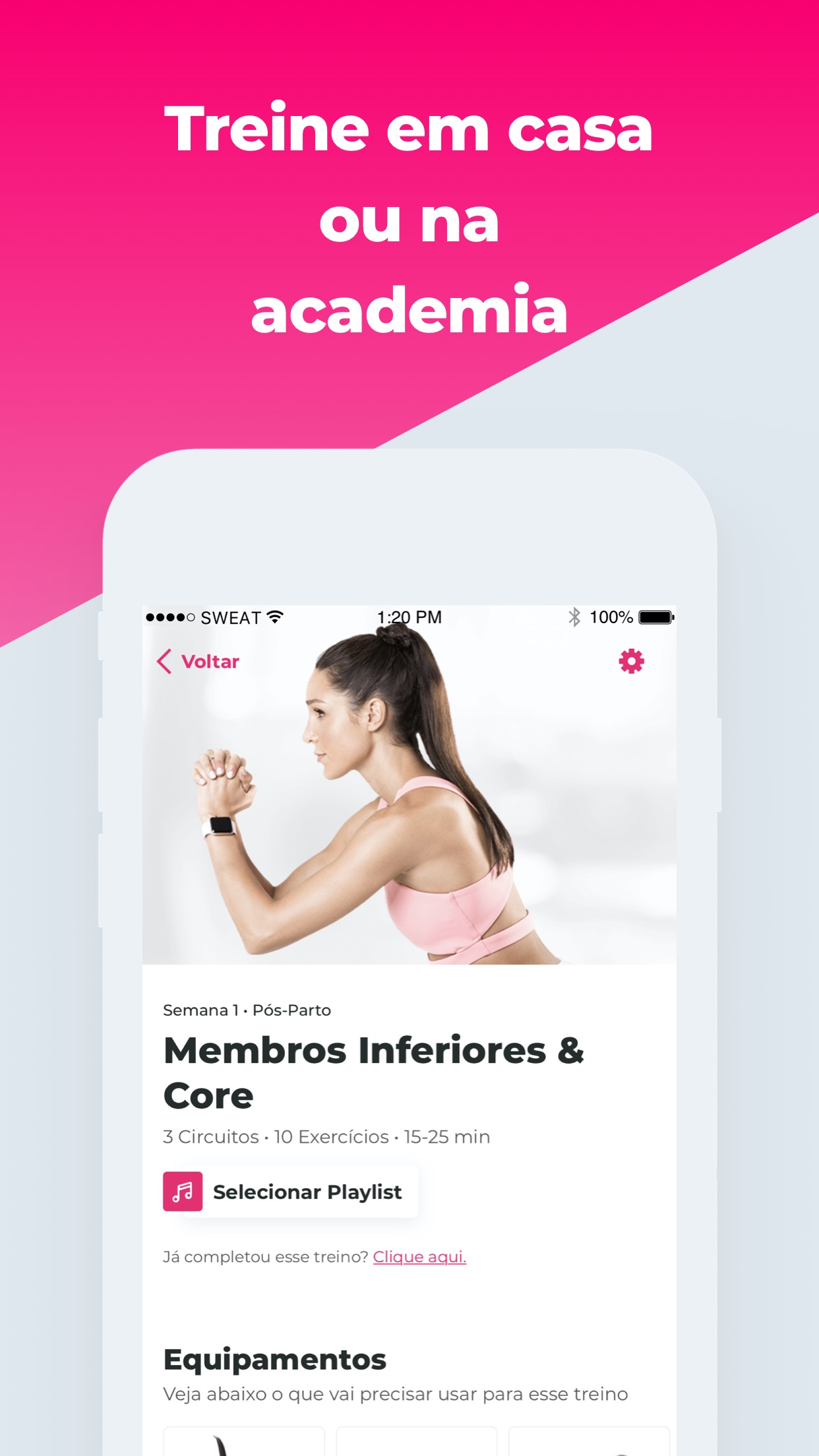 Screenshot do app SWEAT: Fitness Kayla Itsines