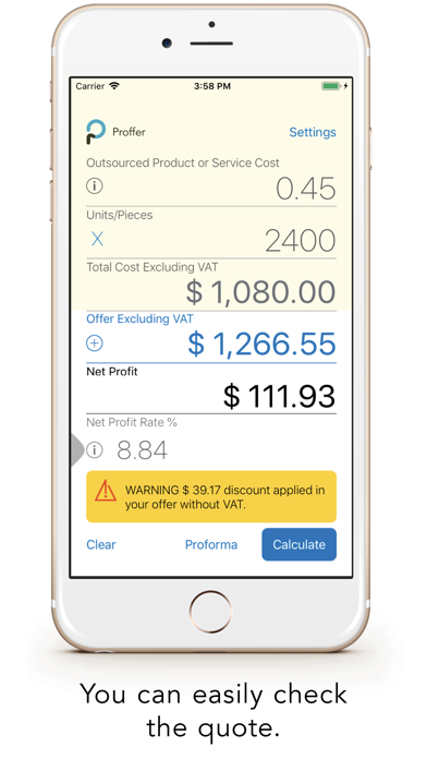 How to cancel & delete Proffer - Quotation Calculator from iphone & ipad 4