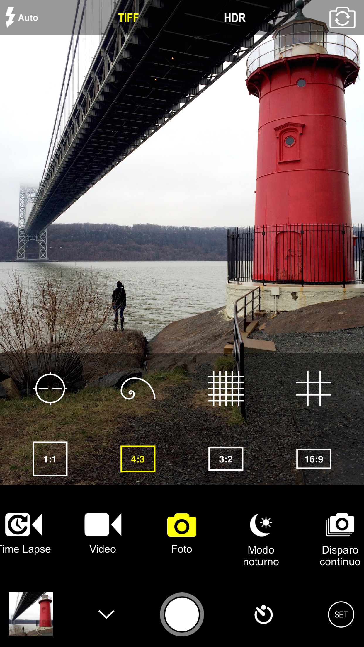 Screenshot do app ProCam 7