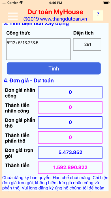 Dự Toán MyHouse Pro screenshot 4