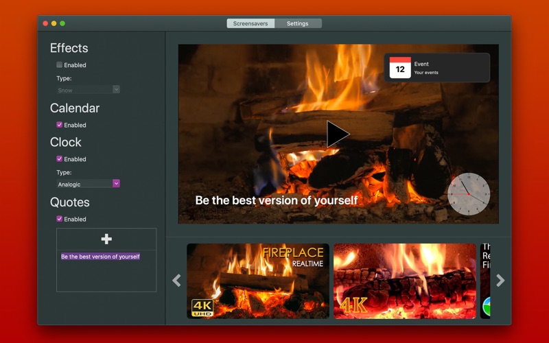 Fireplace 4K screenshot 2